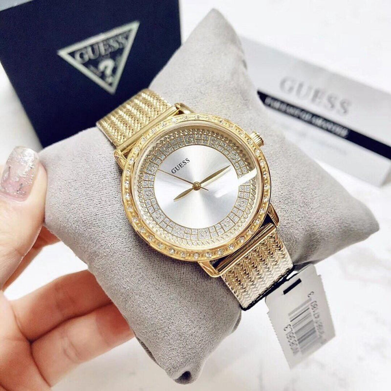 Guess Willow Two Tine Dial Gold Mesh Bracelet Watch For Women - W0836L3 Buy Now By Guess