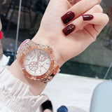 Shop Guess Limelight Quartz Analog White Dial Pink Leather Strap Watch For Women - W0775l3 in USA