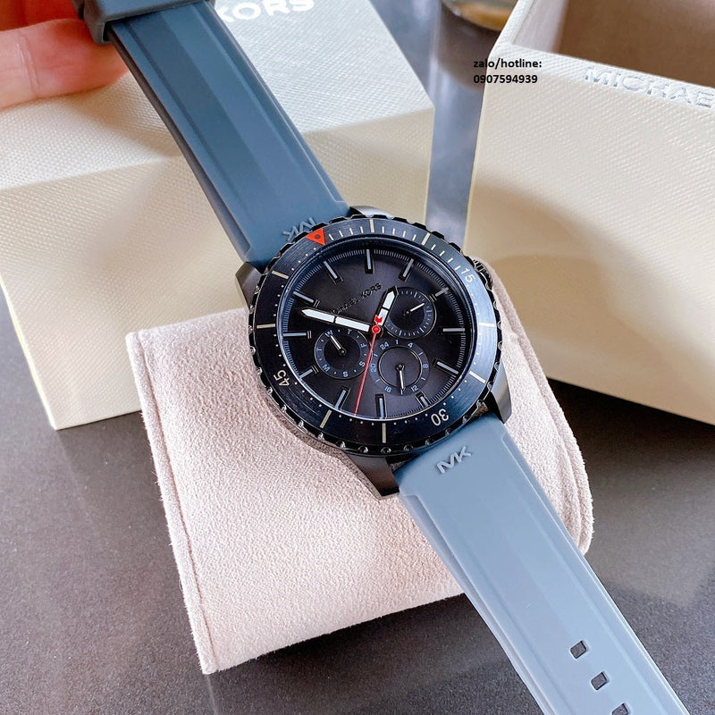 Michael Kors Cunningham Multifunction Grey Dial Grey Rubber Strap Watch For Men - MK7164 Buy Now By Michael Kors