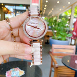 Michael Kors Parker Mother of Pearl Pink Dial Two Tone Steel Strap Watch for Women - MK6402 Buy Now By Michael Kors