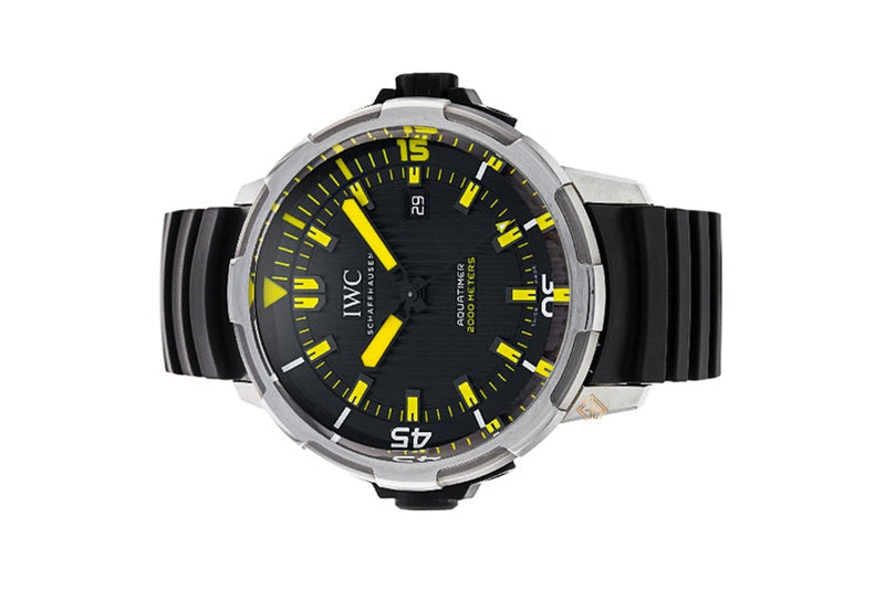 IWC Aquatimer Automatic 2000 Black Dial Black Rubber Strap Watch for Men - IW358001 Buy Now By IWC
