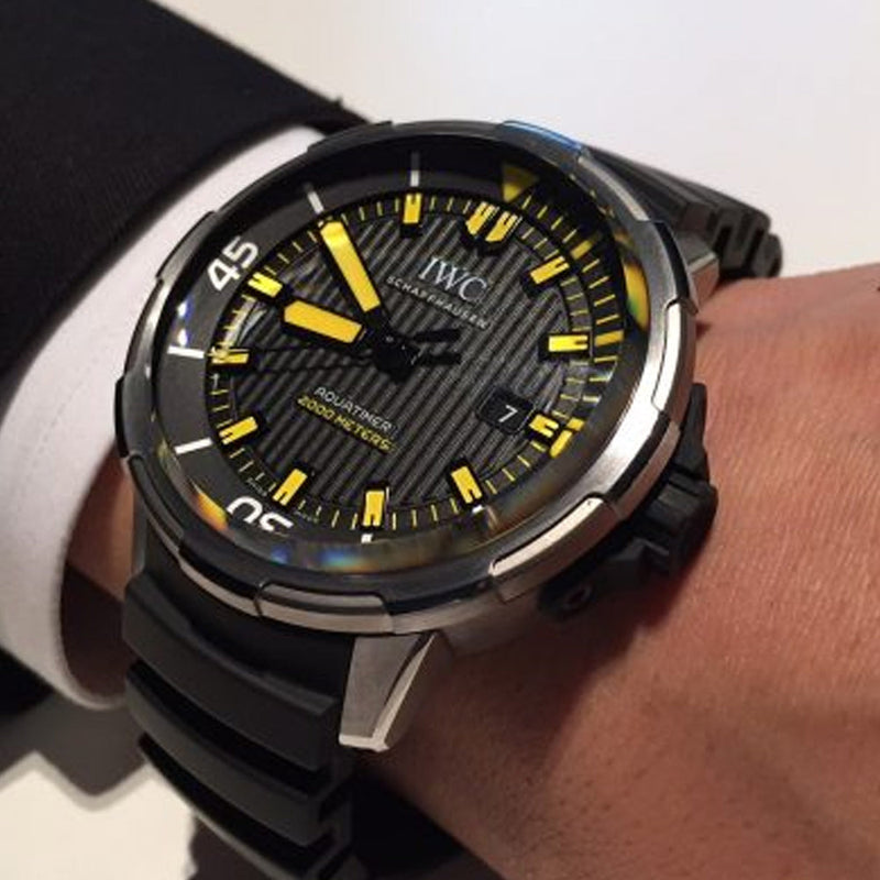 IWC Aquatimer Automatic 2000 Black Dial Black Rubber Strap Watch for Men - IW358001 Buy Now By IWC