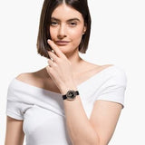 Swarovski Crystalline Aura Black Dial Black Leather Strap Watch for Women - 5558634 Buy Now By Swarovski