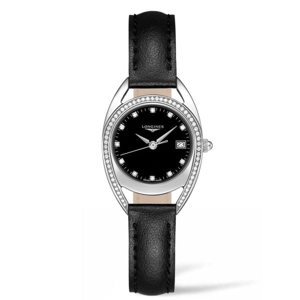 Shop Longines Equestrian Arche Quartz Diamond Black Dial Watch for Women - L6.136.0.57.0 in USA