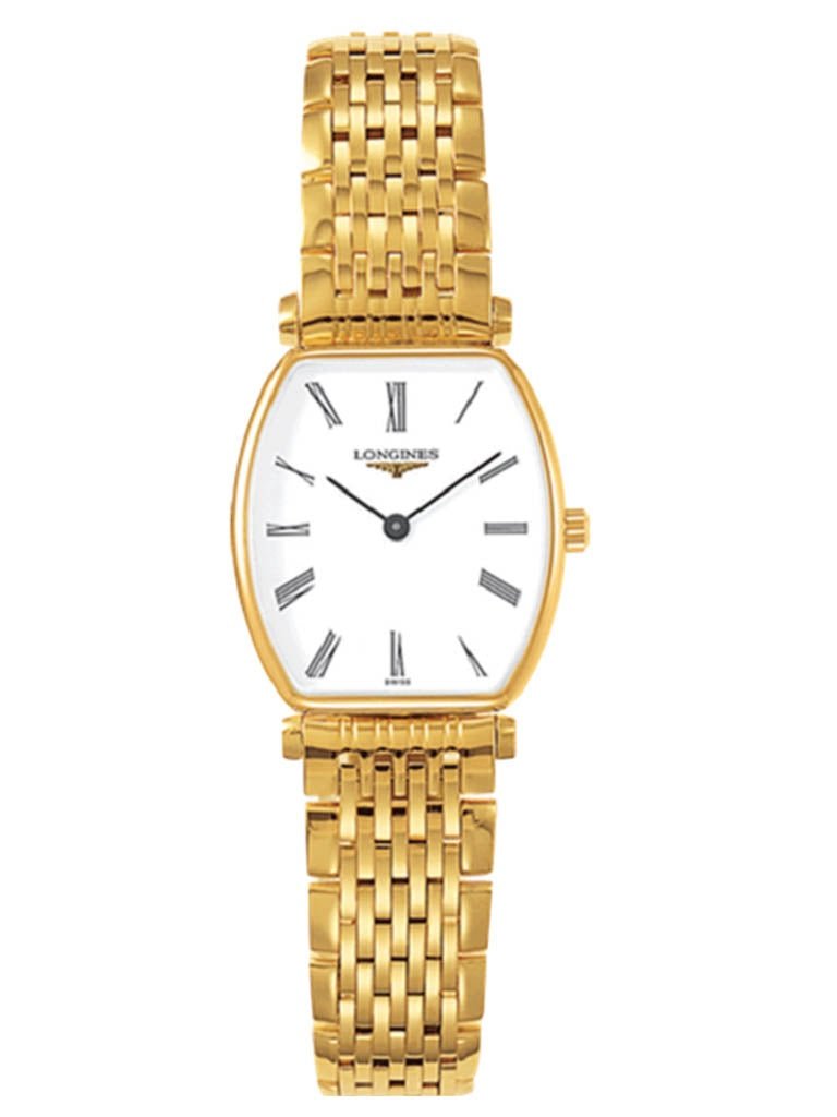 Shop Longines La Grande Classique de Longines Tonneau 22 Yellow Gold Watch for Women - L4.205.2.11.8 in USA
