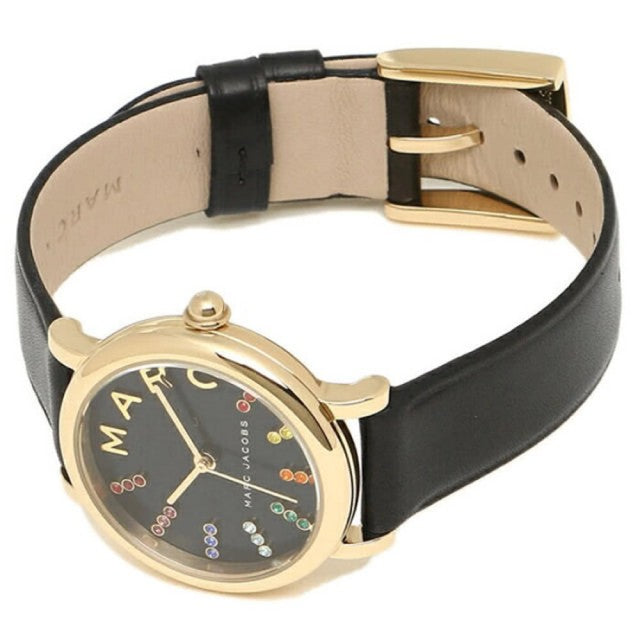 Marc Jacobs Roxy Black Dial Black Leather Strap Watch for Women - MJ1592 Buy Now By Marc Jacobs