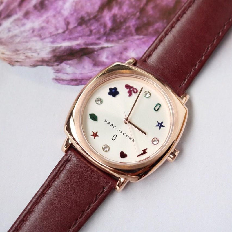 Marc Jacobs Mandy White Dial Brown Leather Strap Watch for Women - MJ1598 Buy Now By Marc Jacobs