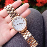 Marc Jacobs Baker White Dial Rose Gold Steel Strap Watch for Women - MBM3244 Buy Now By Marc Jacobs