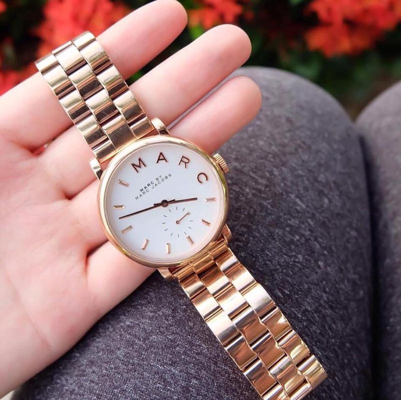 Marc Jacobs Baker White Dial Rose Gold Steel Strap Watch for Women - MBM3244 Buy Now By Marc Jacobs
