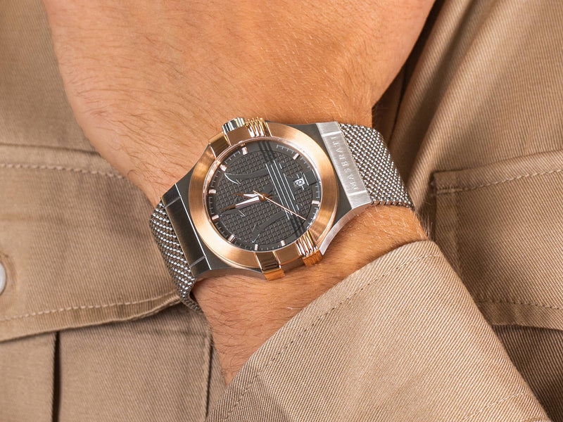Maserati Potenza Quartz Grey Dial Silver Mesh Bracelet Watch For Men - R8853108007 Buy Now By Maserati
