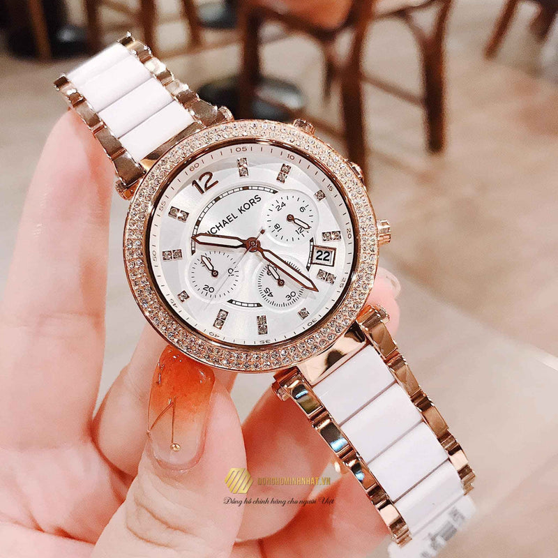 Michael Kors Parker White Dial Two Tone Steel Strap Watch for Women - MK5774 Buy Now By Michael Kors