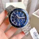 Michael Kors Cunningham Multifunction Blue Dial Silver Steel Strap Watch For Men - MK7153 Buy Now By Michael Kors