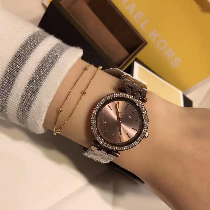 Michael Kors Darci Quartz Brown Dial Brown Steel Strap Watch For Women - MK3553 Buy Now By Michael Kors