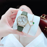 Michael Kors Mini Everest Crystals White Dial Green Leather Strap Watch for Women - MK4720 Buy Now By Michael Kors