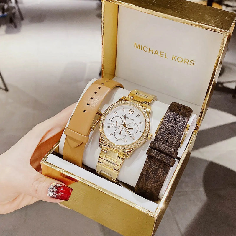 Michael Kors Tibby Multifunction White Dial Gold Steel Strap Watch for Women - MK6969 Buy Now By Michael Kors