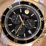 Shop Movado Series 800 Chronograph Black Dial Two Tone Steel Strap Watch For Men - 2600146 in USA