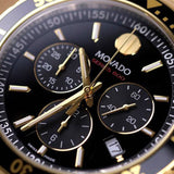 Shop Movado Series 800 Chronograph Black Dial Two Tone Steel Strap Watch For Men - 2600146 in USA