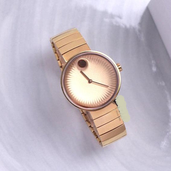 Shop Movado Edge Rose Gold Dial Rose Gold Steel Strap Watch for Women - 3680013 in USA