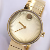Shop Movado Edge Gold Dial Gold Steel Strap Watch for Women - 3680014 in USA
