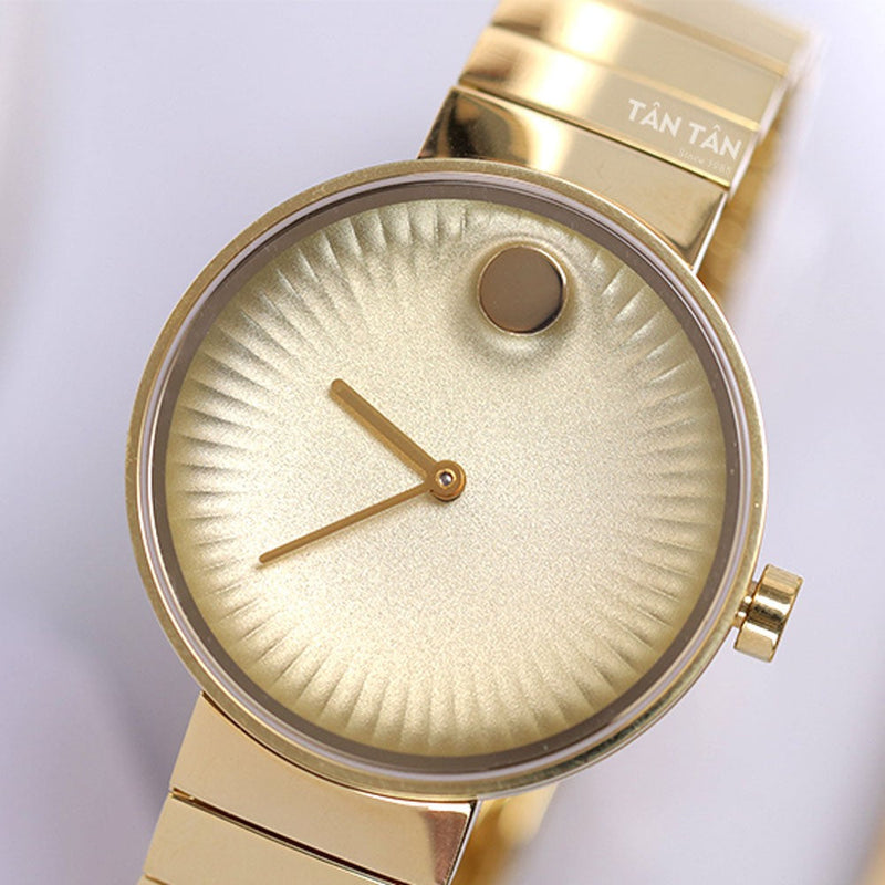 Shop Movado Edge Gold Dial Gold Steel Strap Watch for Women - 3680014 in USA