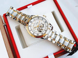 Bulova BVA Skeleton Silver Dial Two Tone Steel Strap Watch for Men - 98A230 Buy Now By Bulova