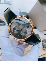 Calvin Klein Posh Grey Dial Black Leather Strap Watch for Men - K8Q376C3 Buy Now By Calvin Klein