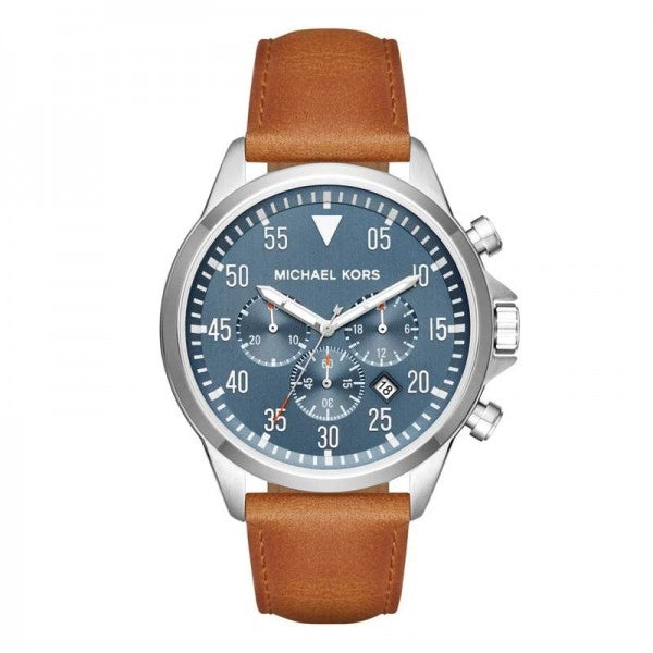 Michael Kors Lexington Chronograph Blue Dial Brown Leather Strap Watch For Men - MK8537 Buy Now By Michael Kors