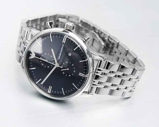 Emporio Armani Gianni Chronograph Blue Dial Silver Steel Strap Watch For Men - AR1648 Buy Now By Emporio Armani