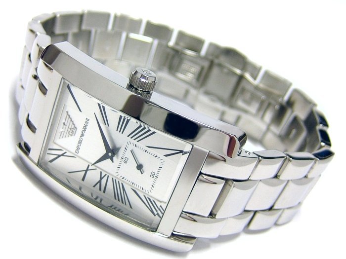 Emporio Armani Classic White Dial Silver Steel Strap Watch For Men - AR0145 Buy Now By Emporio Armani