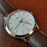 Fossil Minimalist Off White Dial Brown Leather Strap Watch for Men - FS5306 Buy Now By Fossil