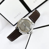Shop Gucci G Timeless Quartz Brown Dial Brown Rubber Strap Watch For Men - YA126403 in USA