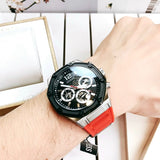 Guess Momentum Black Dial Red Rubber Strap Watch for Men - GW0263G3 Buy Now By Guess