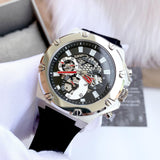 Guess Third Grear Multi Function Black Dial Black Rubber Strap Watch for Men- GW0334G1 Buy Now By Guess