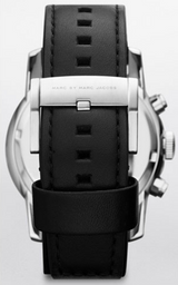 Marc Jacobs Larry Chronograph Black Dial Black Leather Strap Watch for Men - MBM5054 Buy Now By Marc Jacobs