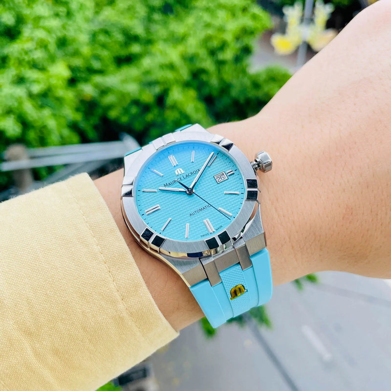 Maurice Lacroix Aikon Automatic Sky Blue Dial Silver Steel Strap Watch For Men - AI6008-SS00F-431-C Buy Now By Maurice Lacroix