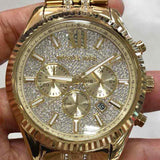 Michael Kors Lexington Chronograph Gold Dial Gold Steel Strap Watch For Men - MK8579 Buy Now By Michael Kors