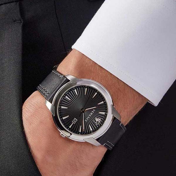 Versace V Urban Black Dial Black Leather Strap Watch for Men - VELQ00119 Buy Now By Versace