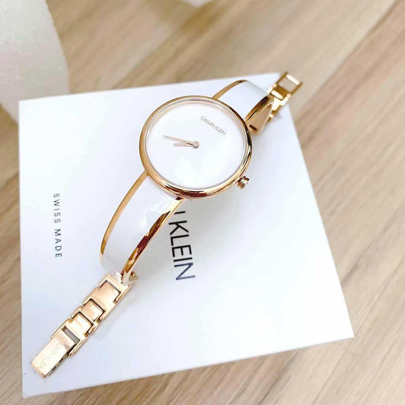 Calvin Klein Seduce White Dial Two Tone Steel Strap Watch for Women - K4E2N616 Buy Now By Calvin Klein