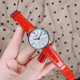 Tissot Chemin Des Tourelles Powermatic 80 Mother of Pearl White Dial Red Leather Strap Watch For Women - T099.207.16.118.00 Buy Now By Tissot