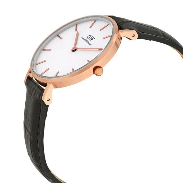 Daniel Wellington Classic Petite Reading White Dial Black Leather Strap Watch For Women - DW00100229 Buy Now By Daniel Wellington