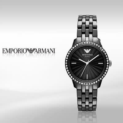 Emporio Armani Ceramica Crystals Black Dial Black Ceramic Strap Watch For Women - AR1478 Buy Now By Emporio Armani
