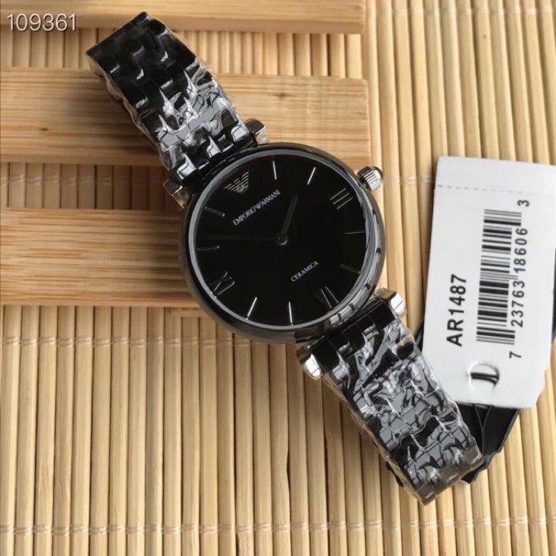 Emporio Armani Ceramica Black Dial Black Ceramic Strap Watch For Women - AR1487 Buy Now By Emporio Armani