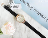 Emporio Armani Gianni T-Bar Mother of Pearl Dial Black Leather Strap Watch For Women - AR11295 Buy Now By Emporio Armani