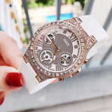 Guess Moonlight Diamonds White Dial White Rubber Strap Watch for Women - GW0257L2 Buy Now By Guess