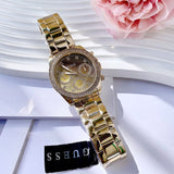 Guess Sol Chronograph Gold Dial Gold Steel Strap Watch For Women - GW0483L2 Buy Now By Guess