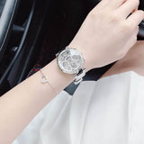 Guess Solstice Diamonds Silver Dial Silver Steel Strap Watch for Women - GW0403L1 Buy Now By Guess