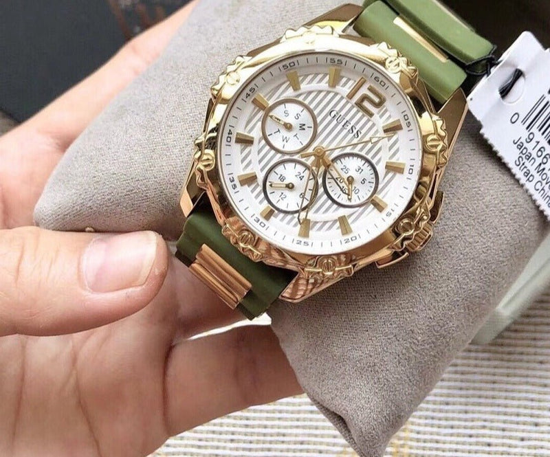 Guess Interpid 2 Golden Dial Two Tone Silicon Strap Watch For Women - W0325L5 Buy Now By Guess