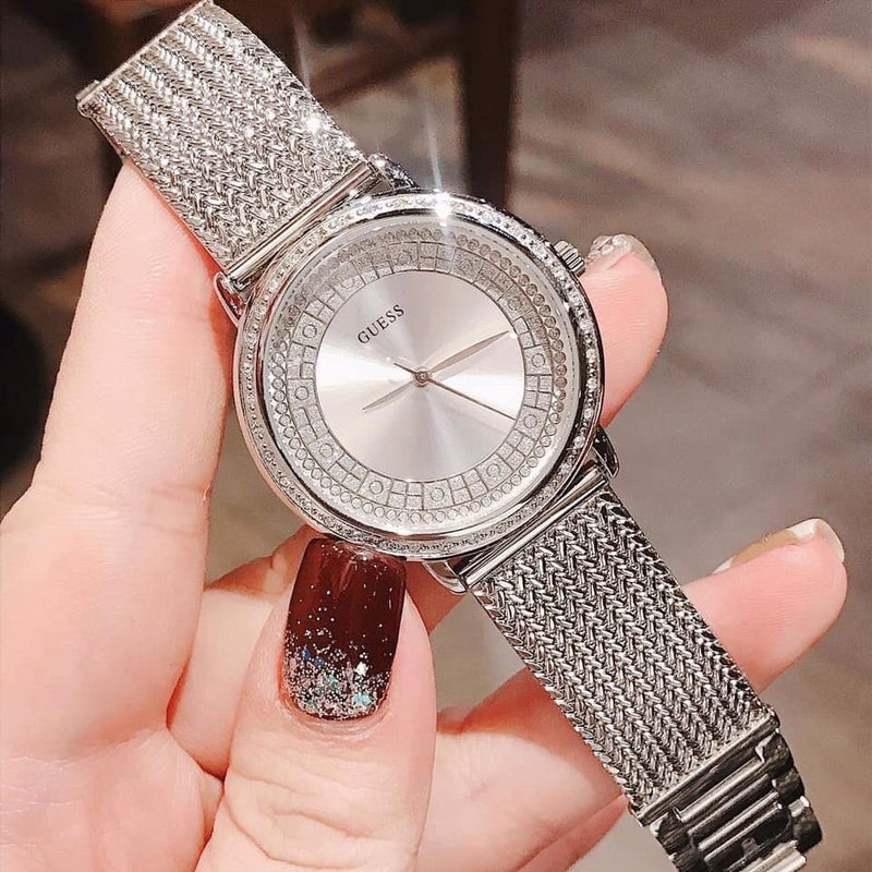 Guess Quartz Silver Dial Willow Stainless Steel Mesh Bracelet Watch For Women - W0836L2 Buy Now By Guess