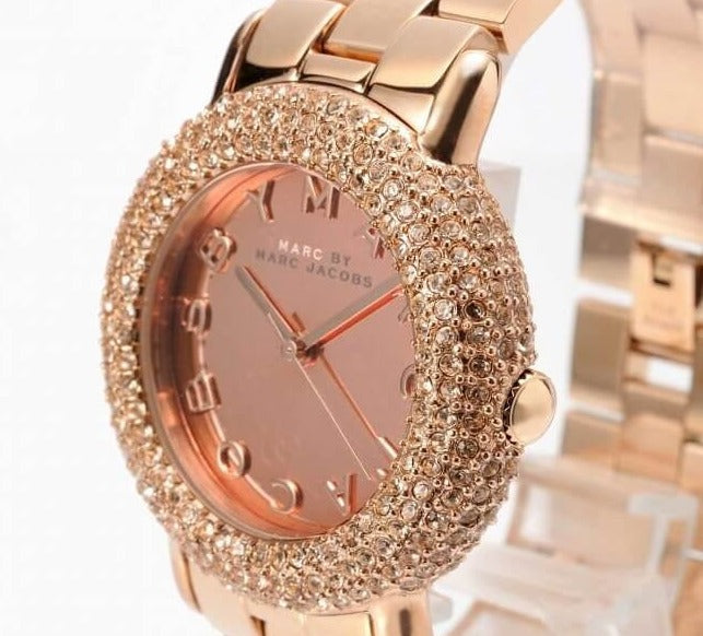 Marc Jacobs Marci Crystals Rose Gold Dial Rose Gold Steel Strap Watch for Women - MBM3192 Buy Now By Marc Jacobs