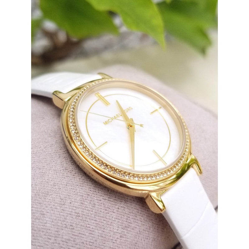 Michael Kors Cinthia Mother of Pearl Dial White Leather Strap Watch for Women - MK2662 Buy Now By Michael Kors